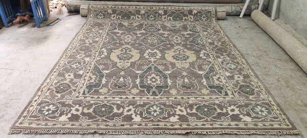 Vibeke Stene 8x10 Light Brown Hand-Knotted Oushak Rug | Banana Manor Rug Company