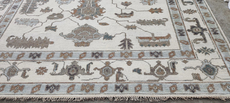 Vicky Charles Ivory Hand-Knotted Oushak Rug 8x10.3 | Banana Manor Rug Company