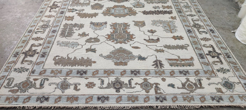 Vicky Charles Ivory Hand-Knotted Oushak Rug 8x10.3 | Banana Manor Rug Company