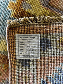 Violet 8x10.3 Light Blue and Rust Hand-Knotted Oushak Rug | Banana Manor Rug Company