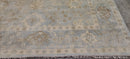 Vitas Gerulaitis 10x13.9 Aqua and Grey Hand-Knotted Oushak Rug | Banana Manor Rug Company