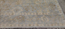 Vitas Gerulaitis 10x13.9 Aqua and Grey Hand-Knotted Oushak Rug | Banana Manor Rug Company