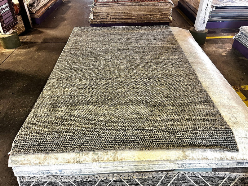 Vittorio Alfieri Handwoven Wool Durrie Natural Grey Loop (various sizes) | Banana Manor Rug Factory Outlet