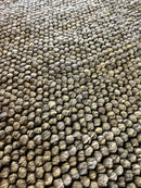 Vittorio Alfieri Handwoven Wool Durrie Natural Grey Loop (various sizes) | Banana Manor Rug Factory Outlet