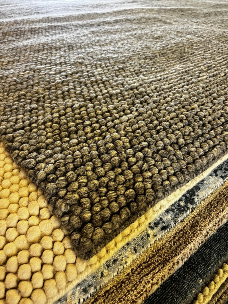 Vittorio Alfieri Handwoven Wool Durrie Natural Grey Loop (various sizes) | Banana Manor Rug Factory Outlet