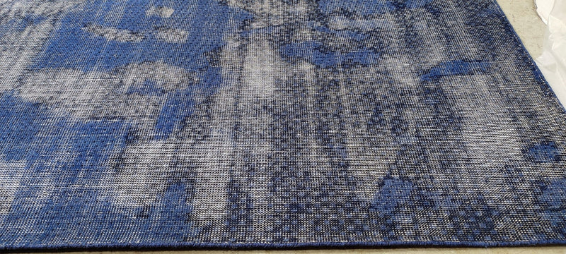 Vladimir Mashkov Hand-Knotted Modern Rug Blue and Grey Textured 9x12 | Banana Manor Rug Company