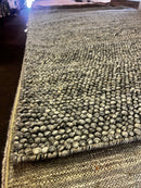 Walter Scott 6.6x9 Handwoven Wool Durrie Natural Grey Loop Ball | Banana Manor Rug Factory Outlet