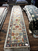Waverly 2.6x11.9 Beige and Grey Hand-Knotted Oushak Runner | Banana Manor Rug Factory Outlet