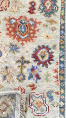 Waverly Beige and Grey Hand-Knotted Oushak Runner | Banana Manor Rug Company