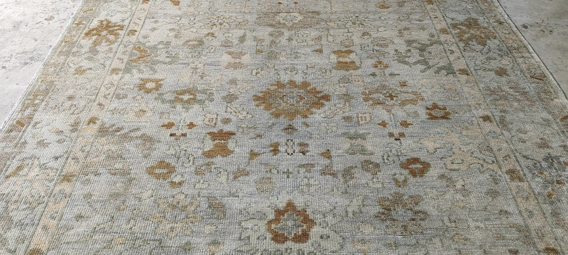 Wenche Myhre 8x10 Silver and Grey Hand-Knotted Oushak Rug | Banana Manor Rug Company