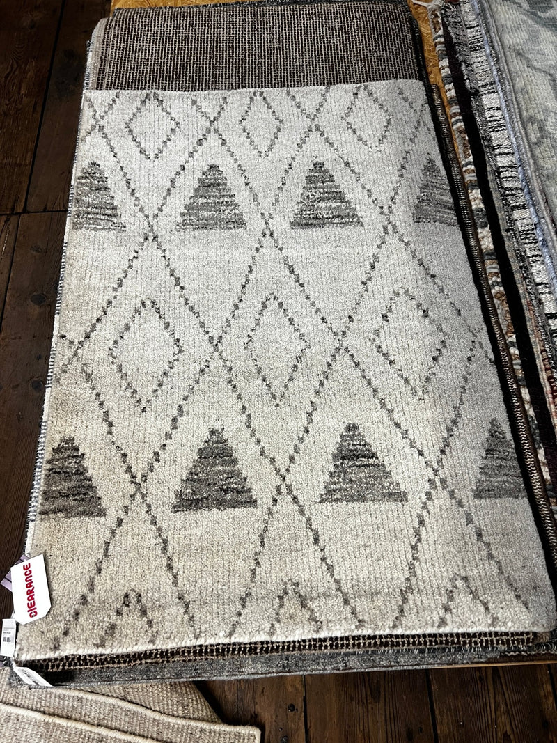 Wendy Konradi 2.6x4 Beige and Brown Hand-Knotted Runner | Banana Manor Rug Factory Outlet