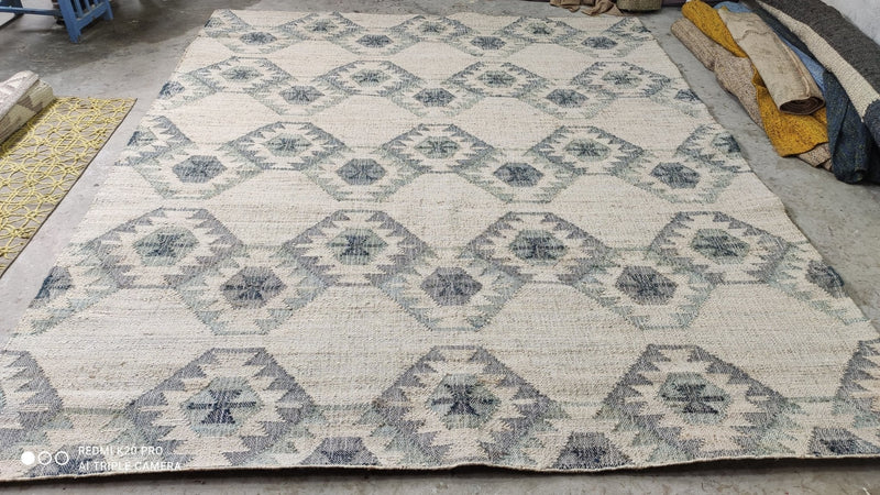 Wendy Rhoades 8x10 White and Grey Handwoven Jute Rug | Banana Manor Rug Company