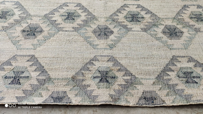 Wendy Rhoades 8x10 White and Grey Handwoven Jute Rug | Banana Manor Rug Company