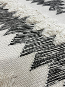 William Henry Ireland 5.6x7.6 Handwoven Wool Durrie Natural Ivory Cut Pile | Banana Manor Rug Factory Outlet