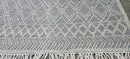 William Whitehead Handwoven Wool Durrie Ivory Blue Geometrical (various sizes) | Banana Manor Rug Company
