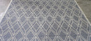 William Whitehead Handwoven Wool Durrie Ivory Blue Geometrical (various sizes) | Banana Manor Rug Company