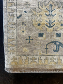 Willow 9x11.9 Beige and Gold Hand-Knotted Oushak Rug | Banana Manor Rug Company
