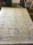 Willow 9x11.9 Beige and Gold Hand-Knotted Oushak Rug | Banana Manor Rug Company