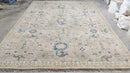 Willow 9x11.9 Beige and Gold Hand-Knotted Oushak Rug | Banana Manor Rug Company