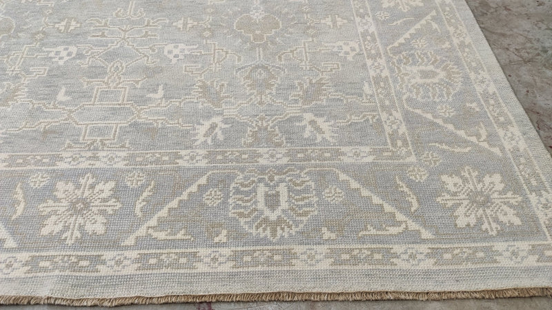 Winnifred White Washed Turkish Knot Oushak | Banana Manor Rug Company