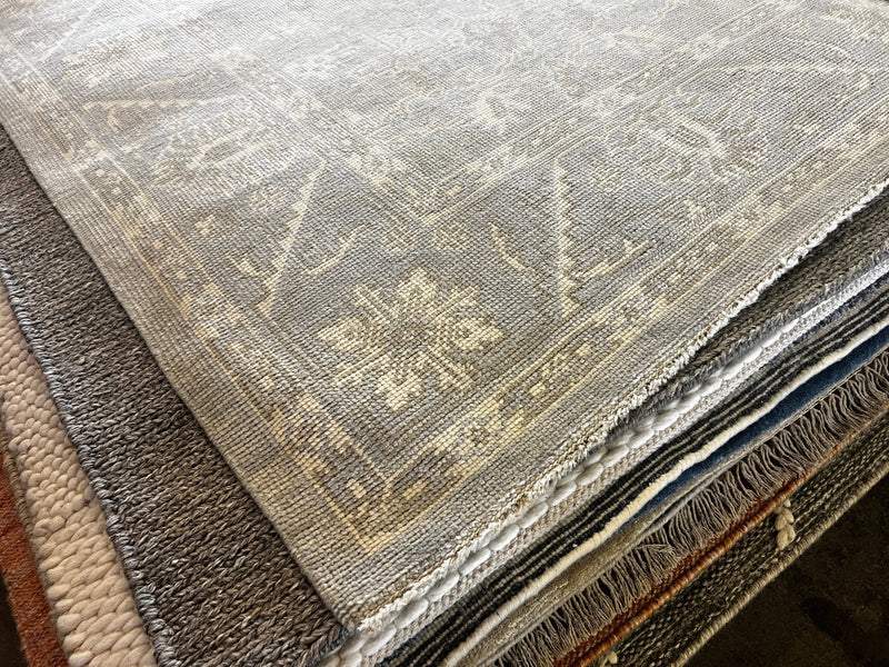 Winnifred White Washed Turkish Knot Oushak | Banana Manor Rug Company