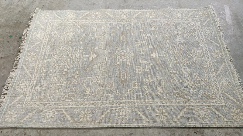 Winnifred White Washed Turkish Knot Oushak | Banana Manor Rug Company