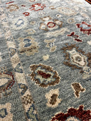 Winter 3x18 Aqua and Blue Hand-Knotted Oushak Runner | Banana Manor Rug Company