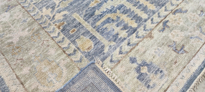 Yanina Studilina Hand-Knotted Oushak Rug Light Blue and Tan 9x12 | Banana Manor Rug Company