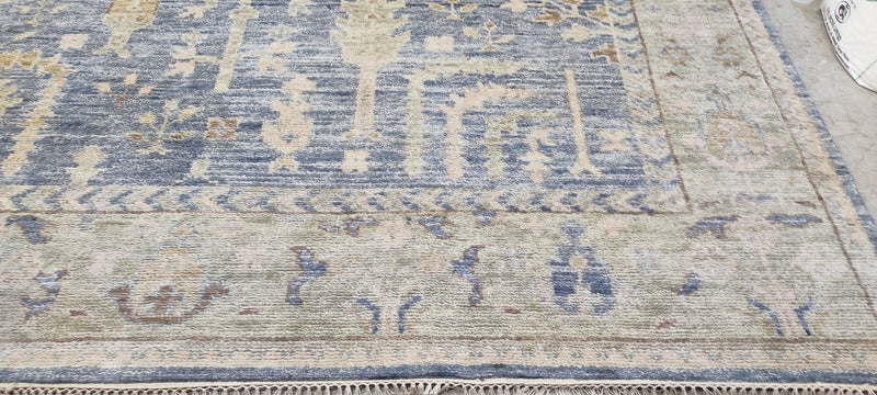 Yanina Studilina Hand-Knotted Oushak Rug Light Blue and Tan 9x12 | Banana Manor Rug Company