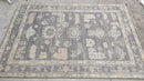 Yardley 5.6x8.3 Grey Hand-Knotted Oushak | Banana Manor Rug Company