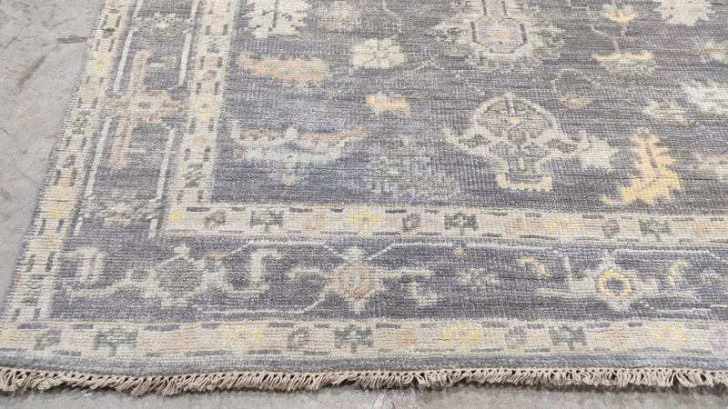 Yardley 5.6x8.3 Grey Hand-Knotted Oushak | Banana Manor Rug Company