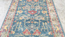 Yasmina 4x6.6 Medium Blue Hand-Knotted Oushak Rug | Banana Manor Rug Company