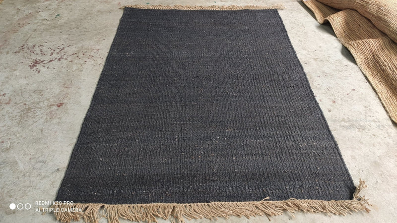 Yesenia Aquino Black Natural 4.3x6 Durrie | Banana Manor Rug Company