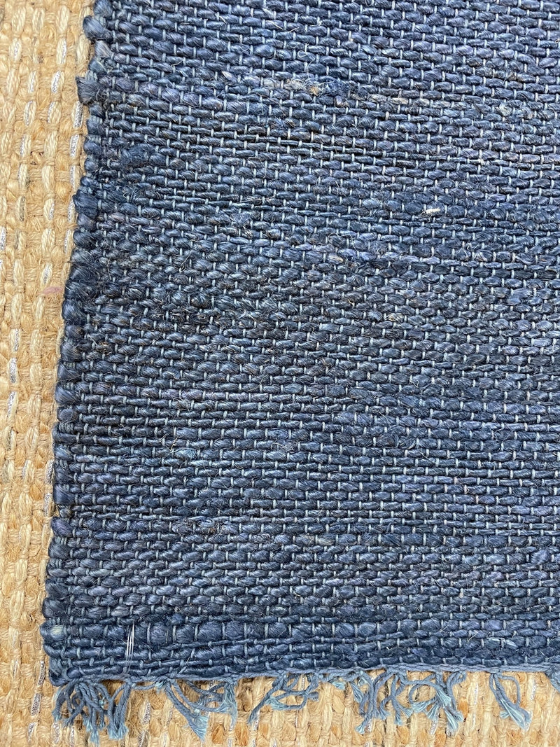 Yosh Shmenge Handwoven 2.6x8 Blue Jute Durrie Runner | Banana Manor Rug Company