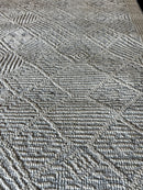 Yuriy Borisov Mana Hand-Knotted Modern Rug Ivory and Grey High Low 10x14.3 | Banana Manor Rug Company