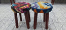 Zac Hanson Wooden Upholstered Stool 12x12x16 (Assorted Styles) | Banana Manor Rug Company