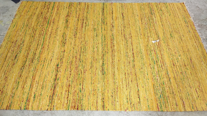 Zernott 5x8 Handwoven Yellow Sari Silk Rug | Banana Manor Rug Company