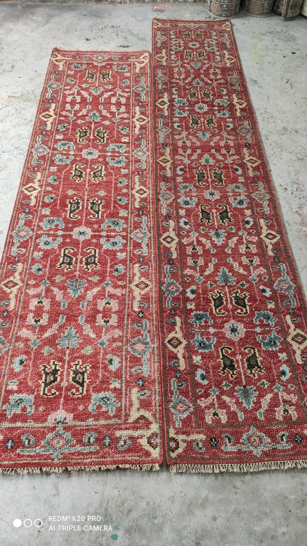 Zoe Bryant Hand-Knotted Red Oushak Runner | Banana Manor Rug Company