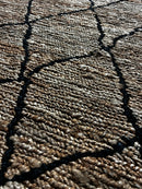 Zuul 10x13.3 Handwoven Natural and Black Tribal Jute Rug | Banana Manor Rug Company