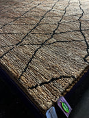 Zuul 10x13.3 Handwoven Natural and Black Tribal Jute Rug | Banana Manor Rug Company