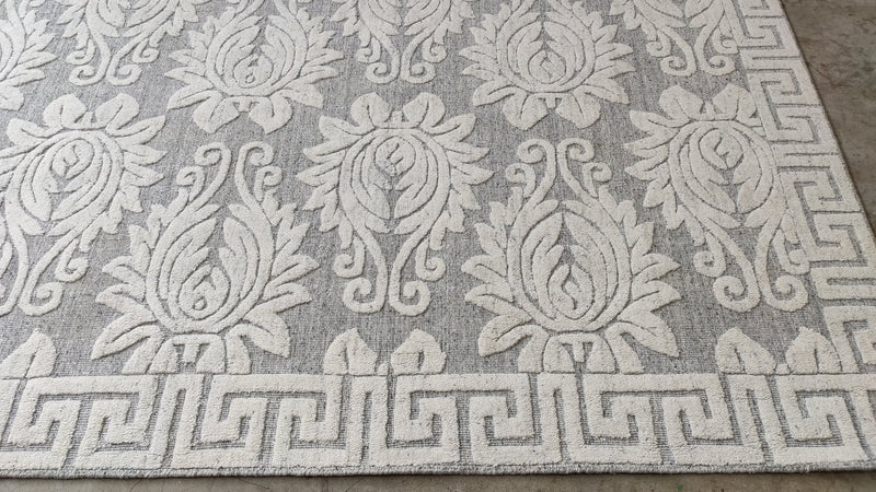 Painkiller 8x12 Silver and Grey Handwoven Rug | Banana Manor Rug Company