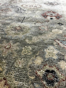 Charlotte la Bouf 3x12  Light Green and Tan Hand-Knotted Oushak Rug