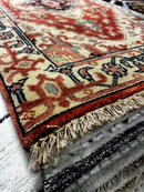 Warhol 2.6x11.9 Rust and Ivory Hand-Knotted Serapi Runner Rug