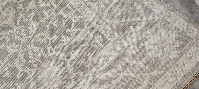 Alana Hamilton 10x13.9 Silver and Grey Hand-Knotted Oushak Rug | Banana Manor Rug Company