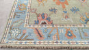 Ames 6x9 Light Green and Light Blue Hand-Knotted Oushak Rug | Banana Manor Rug Company