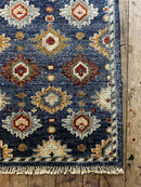 "Anouk" Dark Blue and Gold Hand-Knotted Oushak 8x10 | Banana Manor Rug Company