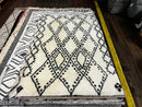 Azhar 4.6x6.6 Hand-Knotted Black and White Moroccan Style Rug | Banana Manor Rug Company
