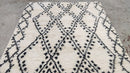 Azhar 4.6x6.6 Hand-Knotted Black and White Moroccan Style Rug | Banana Manor Rug Company