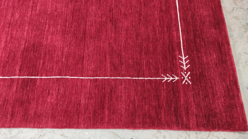 Bollinger 6.6x9 Handwoven Red Gabbeh Rug | Banana Manor Rug Company