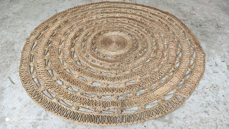 Broad Street 6.6x6.6 Handwoven Natural Round Jute Rug | Banana Manor Rug Company